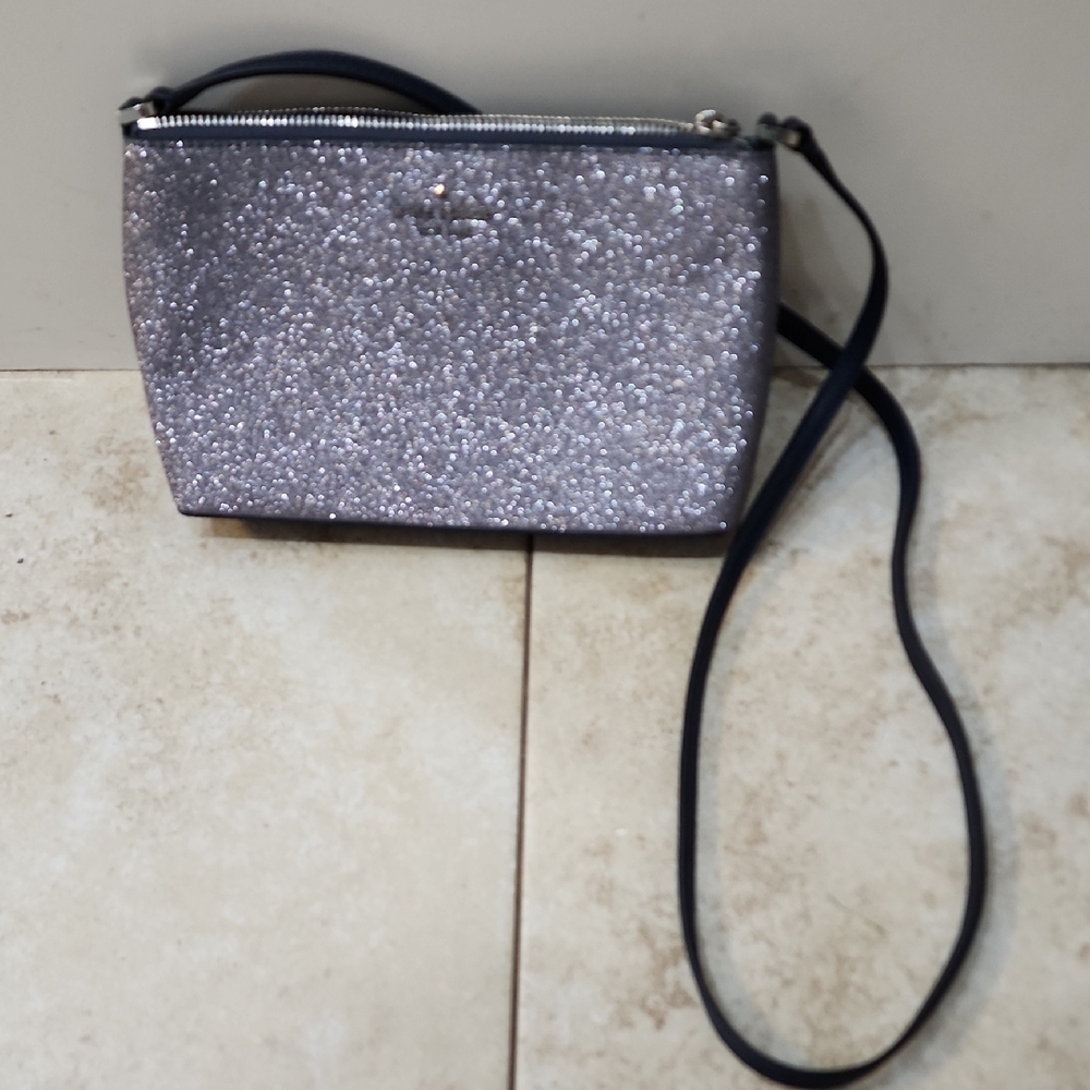 Glittery Silver Crossbody Bag
